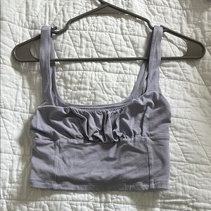 Aritzia Lilac Ruched Crop Top